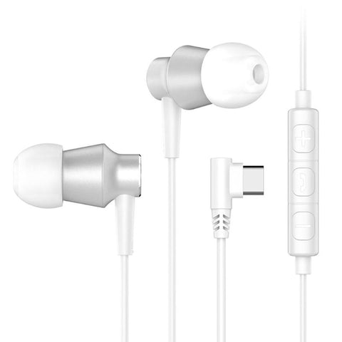 Langsdom M407T Sports Type-C Plug Wired Earphones Hifi Bass Headphones for Smart Phone - White