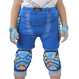 Kids Boys Girls 3D Protection Hip EVA Paded Short Pants Protective Gear Guard Pad Ski Skiing Skating Snowboard   Blue M