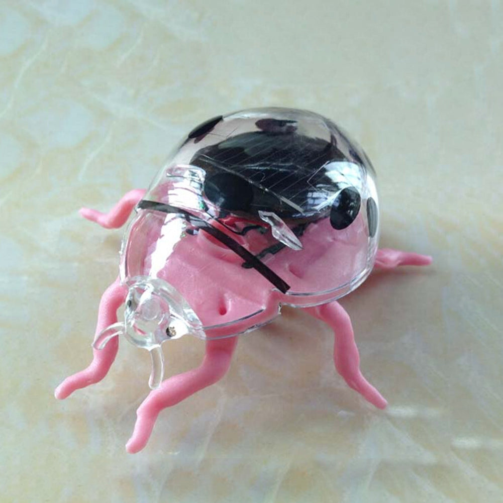 Children Solar Bionic Toy Seven Star Ladybug Mini Tricky Puzzle Toy Pink