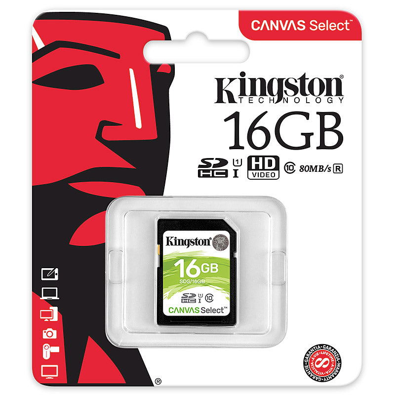 Kingston SDS Canvas Select SD Memory Card Storage Card green_16G