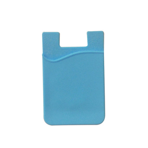 Fashion Simple Adhesive Silicone Card Pocket Money Pouch Case for Cell Phone sky blue