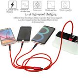 Fast USB Charging Cable Universal 3 in 1 Multi Function Cell Phone Cord Charger black