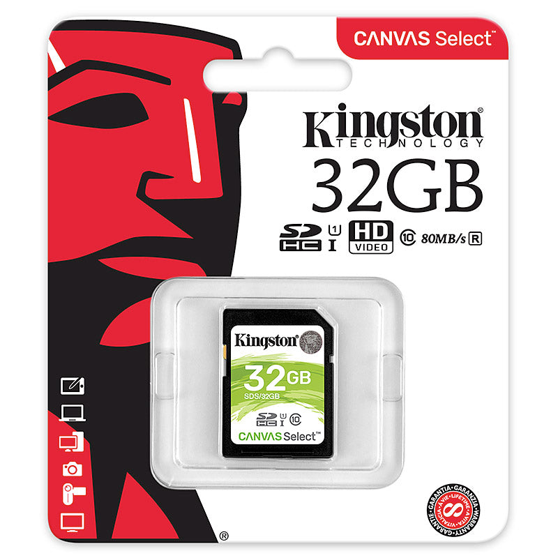 Kingston SDS Canvas Select SD Memory Card Storage Card green_32G