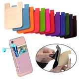 Fashion Simple Adhesive Silicone Card Pocket Money Pouch Case for Cell Phone green