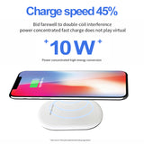 Qi Wireless Charger for iPhone 8 X XR XS Max 10W Fast Wireless Charging for Samsung S9 S8 Note 8 9 S7 Charger Pad white