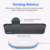 Qi Wireless Charger for iPhone 8 X XR XS Max 10W Fast Wireless Charging for Samsung S9 S8 Note 8 9 S7 Charger Pad white