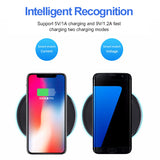 Qi Wireless Charger for iPhone 8 X XR XS Max 10W Fast Wireless Charging for Samsung S9 S8 Note 8 9 S7 Charger Pad black