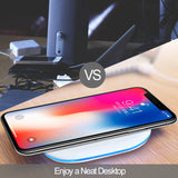 Qi Wireless Charger for iPhone 8 X XR XS Max 10W Fast Wireless Charging for Samsung S9 S8 Note 8 9 S7 Charger Pad white