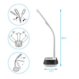 Bluetooth Speaker LED Lamp - Adjustable Brightness, Energy Efficient, Flexible Arm, 260 Lumen, 75dB, 7W Speaker