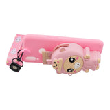 For Samsung A10S A20S TPU Full Protective Cartoon Mobile Phone Cover with Coin Purse+Hanging Lanyard 3 deep pink piglets