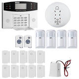 Home Security System - 2.5-Inch Display, 4x PIR Motion Detection, Smoke Detector, 10x Window Sensor, SMS And Call Alarm