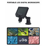 HD Digital Microscope - 600x Zoom, 4.3-Inch HD Display, Built-In Battery, HD Video Recording, Timestamp, Motion Detection