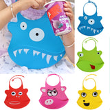 Kid Infant Baby Bibs Soft Silicone Waterproof Large Size Dripping Bibs Red monkey