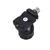 LC-28 Metal Aluminum Alloy Camera Tripod Ball Head Rocker with 1/4in Screw Mount Quick Release Plate gray