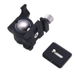 LC-28 Metal Aluminum Alloy Camera Tripod Ball Head Rocker with 1/4in Screw Mount Quick Release Plate gray