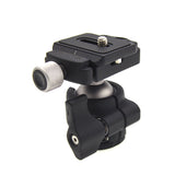 LC-28 Metal Aluminum Alloy Camera Tripod Ball Head Rocker with 1/4in Screw Mount Quick Release Plate gray