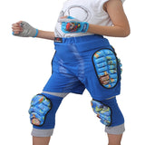 Kids Boys Girls 3D Protection Hip EVA Paded Short Pants Protective Gear Guard Pad Ski Skiing Skating Snowboard   Blue M4343