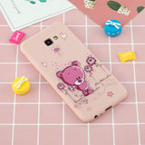 For Samsung J4 plus Cute Coloured Painted TPU Anti-scratch Non-slip Protective Cover Back Case with Lanyard Light pink