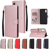 For Redmi 9A/Redmi 9C PU Leather Mobile Phone Cover with 3 Cards Slots Phone Frame black