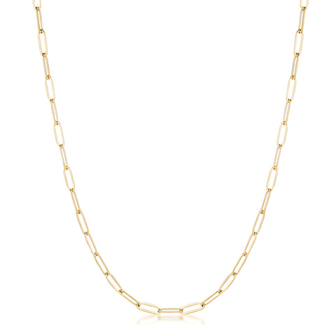 16 Gold Plated Linked Petite Paperclip Chain Necklace