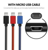 Micro USB Jeans Cable Fast Charging  Data Charger For Samsung Xiaomi Redmi Micro blue