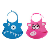 Kid Infant Baby Bibs Soft Silicone Waterproof Large Size Dripping Bibs Sapphire shark