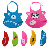 Kid Infant Baby Bibs Soft Silicone Waterproof Large Size Dripping Bibs Yellow smiley face