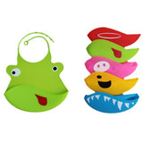 Kid Infant Baby Bibs Soft Silicone Waterproof Large Size Dripping Bibs Sapphire shark