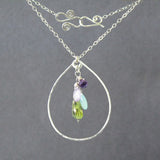 Necklace 1-07 - choice of stone - Silver