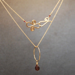 Necklace 175 - choice of stone - Gold