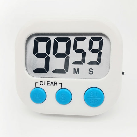 Large LCD Digital Magnetic Kitchen Countdown Timer Alarm with Stand Kitchen Timer Cooking Timer Alarm Clock White