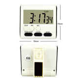 Magnetic Large LCD Digital Kitchen Timer with Loud Alarm Count Up& Down Clock to 24 Hours White + orange