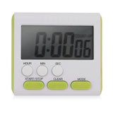 Magnetic Large LCD Digital Kitchen Timer with Loud Alarm Count Up& Down Clock to 24 Hours White + orange