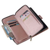 For Samsung A51 5G/A71 5G/Note 10 pro Pu Leather  Mobile Phone Cover Zipper Card Bag + Wrist Strap Rose gold