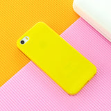 For iPhone 5/5S/SE/6/6S/6 Plus/6S Plus/7/8/7 Plus/8 Plus Cellphone Cover Soft TPU Bumper Protector Phone Shell Lemon yellow