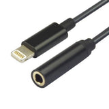 Lightning To 3.5mm Audio Jack Headphone Adapter Connector Cable for iphone 7/7 Plus Black