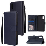 For Redmi 9A/Redmi 9C PU Leather Mobile Phone Cover with 3 Cards Slots Phone Frame black