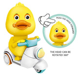 Cute Cartoon Pull Back Pressing Small Yellow Duck Motor Tricycle Toy for Kids Dora