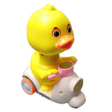 Cute Cartoon Pull Back Pressing Small Yellow Duck Motor Tricycle Toy for Kids Little yellow duck