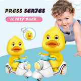 Cute Cartoon Pull Back Pressing Small Yellow Duck Motor Tricycle Toy for Kids Little yellow duck