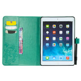 For iPad 5/6/air1/air2 9.7 Fashion Butterfly Embossed PU Leather Magnetic Closure Stand Case Auto Wake/Sleep Cover with Pen Slot yellow