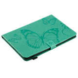 For iPad 5/6/air1/air2 9.7 Fashion Butterfly Embossed PU Leather Magnetic Closure Stand Case Auto Wake/Sleep Cover with Pen Slot yellow