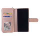 For Samsung A51 5G/A71 5G/Note 10 pro Pu Leather  Mobile Phone Cover Zipper Card Bag + Wrist Strap Rose gold