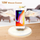 Angel Wings Qi Wireless Charge Dock 10W 3.0 Fast Charger Type C for iPhone X XR 8 Plus Smasung S9 S10 Plus for Huawei P30 Xiaomi As shown