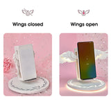 Angel Wings Qi Wireless Charge Dock 10W 3.0 Fast Charger Type C for iPhone X XR 8 Plus Smasung S9 S10 Plus for Huawei P30 Xiaomi As shown