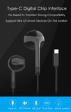 Langsdom E6t USB Type-C Earphone Bass Headset With Mic In-ear Headphones for Type C Phone white