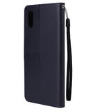 For Redmi 9A/Redmi 9C PU Leather Mobile Phone Cover with 3 Cards Slots Phone Frame blue