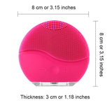 Electric Silicone Face Cleansing Brush Sonic Vibration Massage USB Rechargeable Smart Ultrasonic Face Cleaner blue