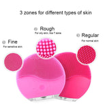 Electric Silicone Face Cleansing Brush Sonic Vibration Massage USB Rechargeable Smart Ultrasonic Face Cleaner Pink