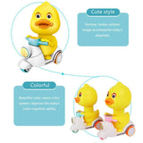 Cute Cartoon Pull Back Pressing Small Yellow Duck Motor Tricycle Toy for Kids Pink little yellow duck